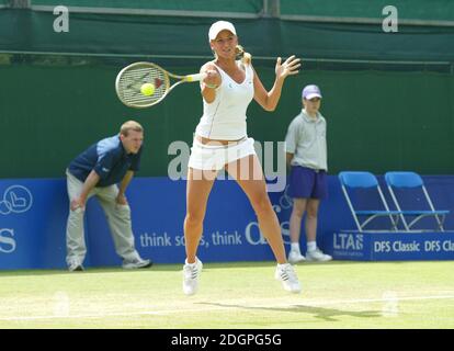 Tatiana Golovin au tournoi de tennis féminin DFS Classic, Edgbaston, Birmingham. Doug Peters/allactiondigital.com Banque D'Images