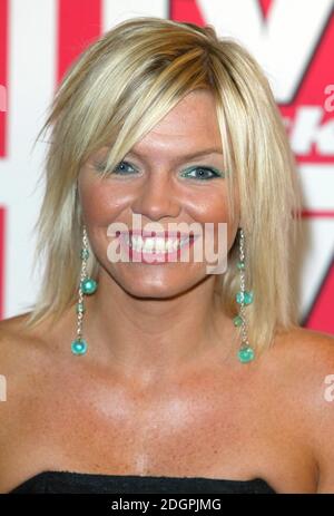 Kate Thornton assistant aux prix TV Quick Awards 2004 à l'hôtel Dorchester de Londres. Doug Peters/allactiondigital.com Banque D'Images