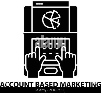 icône marketing basée sur le compte, signe vectoriel noir avec traits modifiables, illustration du concept Illustration de Vecteur
