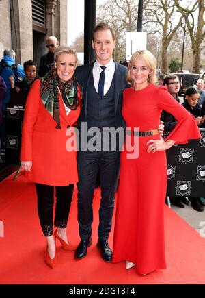 Steph McGovern (à gauche), Dan Walker et Louise Minchin assistent aux prix TRIC 2018 à l'hôtel Grosvenor House de Londres. Le crédit photo devrait se lire comme suit : Doug Peters/EMPICS Entertainment Banque D'Images