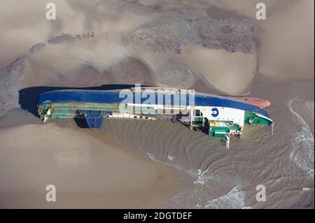 Mme Riverdance s'est mise en route à Cleveleys Beach Banque D'Images