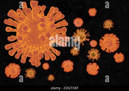 Illustration 3d du concept de risque de virus Banque D'Images