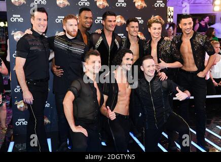 Anton du Beke, Neil Jones, Johannes Radebe, Aljaz Skorjanec, Gorka Marquez, AJ Pritchard, Giovanni Pernice, Pasha Kovalev, Graziano Di Prima et Kevin Clifton arrivant au lancement du tapis rouge de Strictly Come Dancing 2018, BBC Broadcasting House, Londres. Le crédit photo devrait se lire comme suit : Doug Peters/EMPICS Banque D'Images