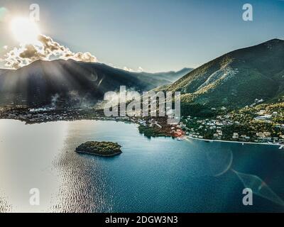 Vue sur l'île grecque/Lefkada Banque D'Images