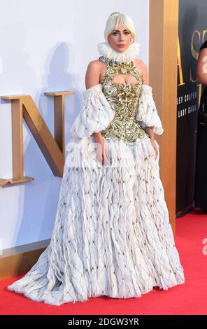 Lady Gaga participe à la première d'UNE étoile au Royaume-Uni qui a lieu au vue West End, Leicester Square, Londres Banque D'Images