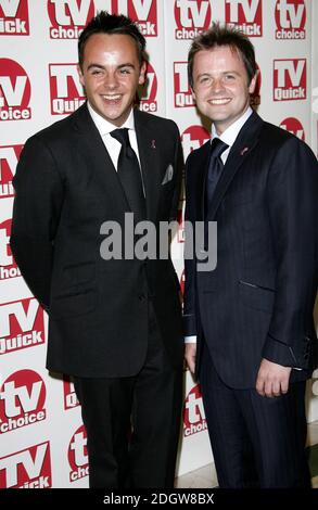 ANT et DEC assistant aux prix TV Quick and TV Choice Awards 2006, Dorchester Hotel, Londres. Banque D'Images