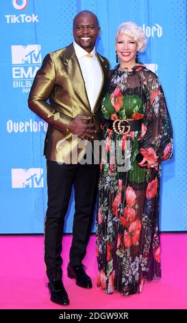 Terry Crews et Rebecca King-crews participant aux MTV Europe Music Awards 2018 qui se tiennent au Centre d'exposition de Bilbao, Espagne Banque D'Images