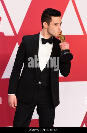 Rami Malek vainqueur de l'Oscar du meilleur acteur dans la salle de presse des 91e Academy Awards qui se tiennent au Dolby Theatre à Hollywood, Los Angeles, USA. Le crédit photo devrait se lire comme suit : Doug Peters/EMPICS. Banque D'Images