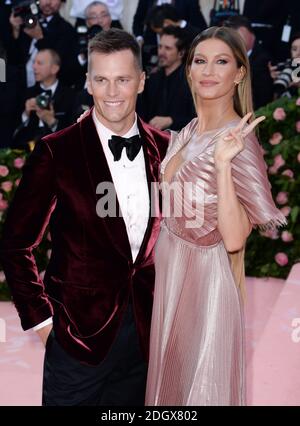 Tom Brady et Gisele Bundchen participant au Metropolitan Museum of Art Costume Institute Gala des prestations 2019 à New York, USA.Picture Credit devrait lire: Doug Peters/EMPICS Banque D'Images