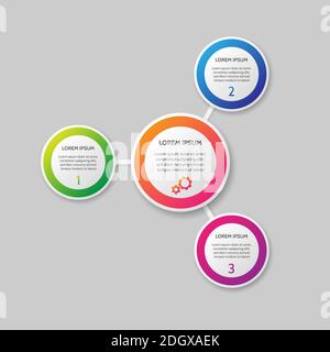 Modèle d'infographie vectoriel sur fond gris. Trois options Illustration de Vecteur
