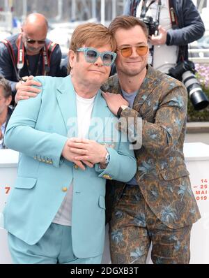 Elton John et Taron Egerton au Rocketman Photocall, le Palais des Festivals, lors du 72e Festival de Cannes. Le crédit photo devrait se lire comme suit : Doug Peters/EMPICS Banque D'Images