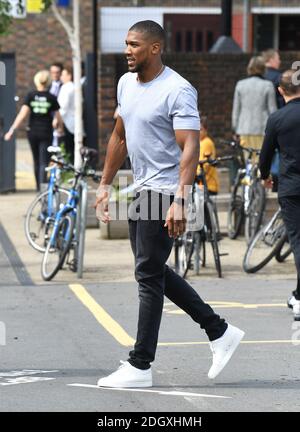 Anthony Joshua assiste au lancement de Made by Sport, une nouvelle campagne réunissant une coalition d'organismes de bienfaisance soutenant les jeunes défavorisés par le sport, au Black Prince Trust à Lambeth, Londres. Crédit photo devrait lire: Doug Peters/EMPICS Banque D'Images