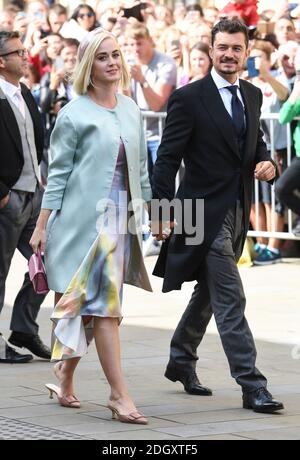 Katy Perry et Orlando Bloom arrivent au mariage d'Ellie Goulding et de Casper Jopling, York Minster. Le crédit photo devrait se lire comme suit : Doug Peters/EMPICS Banque D'Images