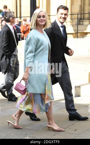 Katy Perry et Orlando Bloom arrivent au mariage d'Ellie Goulding et de Casper Jopling, York Minster. Le crédit photo devrait se lire comme suit : Doug Peters/EMPICS Banque D'Images