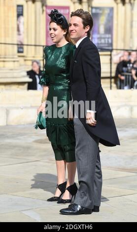 La princesse Beatrice et Edoardo Mapelli Mozzi arrivant au mariage d'Ellie Goulding et de Casper Jopling, York Minster. Le crédit photo devrait se lire comme suit : Doug Peters/EMPICS Banque D'Images