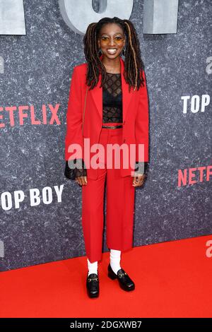 Little Simz participant à la première britannique de Top Boy at Le Hackney Picturehouse à Londres Banque D'Images