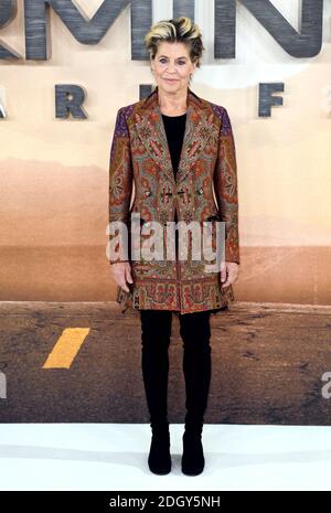 Linda Hamilton assiste au Terminator: Dark Fate photocall à l'hôtel Mandarin Oriental, Londres. Banque D'Images