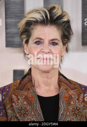 Linda Hamilton arrive pour le Terminator : un photocall au destin sombre qui se tient à l'hôtel Mandarin Oriental, Londres. Le crédit photo devrait se lire comme suit : Doug Peters/EMPICS Banque D'Images