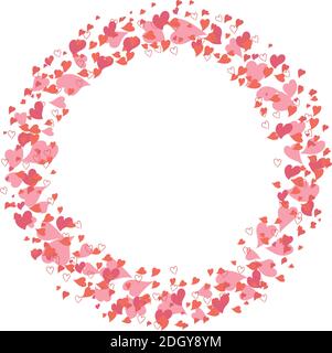 Cercle de coeurs pour la Saint-Valentin. Modèle pour carte, affiche, impression. Illustration de Vecteur