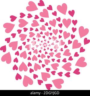 Cercle rose des coeurs sur fond blanc Illustration de Vecteur