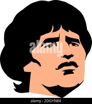 Footballeur Diego Armando Maradona Illustration de Vecteur