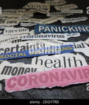 Corona et les médias d'information de l'économie Banque D'Images