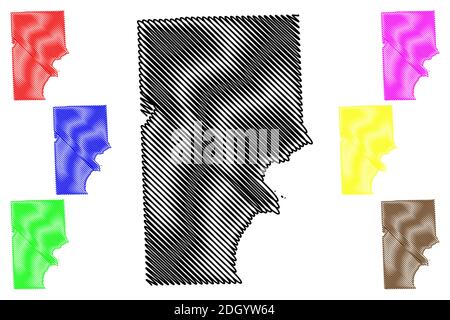 Macomb County, Michigan (comté des États-Unis, États-Unis d'Amérique, États-Unis, États-Unis) carte illustration vectorielle, scribble sketch carte Macomb Illustration de Vecteur