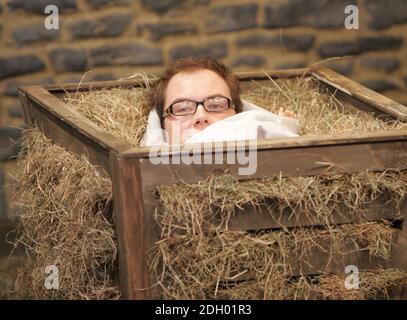 Alan Carr pendant le tournage d'une pièce de nativité pour le Friday Night Project Christmas Special Show (TX: Channel 4, 21 décembre 2007 @ 22:00) aux London Studios, Londres. Banque D'Images