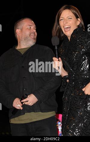 Davina McCall et Chris Moyles à la Maison Big Brother 9 pour le premier spectacle d'éviction, Elstree Studios, Borehamwood, Hertfordshire. Banque D'Images