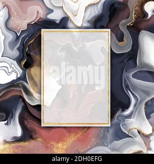 Encre abstraite arrière-plan avec cadre. Banque D'Images