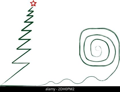 arbre de noël abstrait, décoration de noël, isolé sur blanc, art vectoriel Illustration de Vecteur