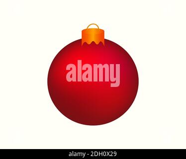 Boule de Noël rouge sur fond blanc. Illustration vectorielle. Illustration de Vecteur