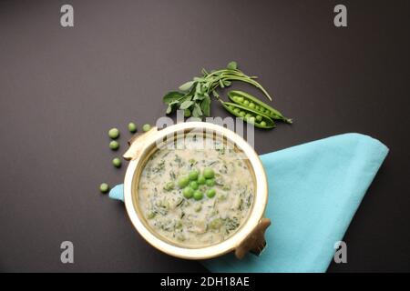 Methi Malai Mutter, cuisine indienne, Inde Banque D'Images