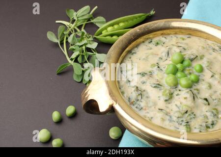 Methi Malai Mutter, cuisine indienne, Inde Banque D'Images