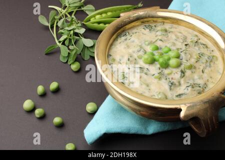 Methi Malai Mutter, cuisine indienne, Inde Banque D'Images