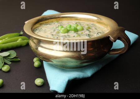 Methi Malai Mutter, cuisine indienne, Inde Banque D'Images