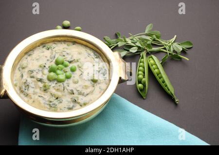 Methi Malai Mutter, cuisine indienne, Inde Banque D'Images