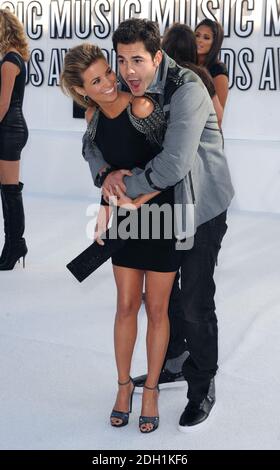 Amber Lancaster et Jayson Blair arrivent aux MTV Video Music Awards 2010, Nokia Theatre, Los Angeles, Etats-Unis. Les MTV Video Music Awards 2010 seront mis à l'air sur MTV UK le lundi 13 septembre à 21h00. Banque D'Images