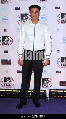 Paul Pauly D Delvecchio arrive aux MTV European Music Awards 2010, Caja Magica, Madrid, Espagne. Banque D'Images