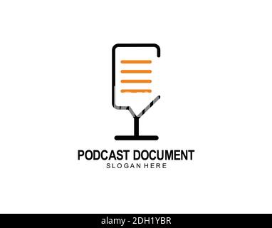 dessins de symbole d'icône de logo de document de podcast Illustration de Vecteur