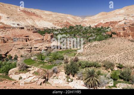 Kasbahs dans la vallée de Dades dans le sud du Maroc, Afrique. Banque D'Images