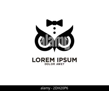 design de symbole d'icône de logo hibou étudiant diplômé Illustration de Vecteur