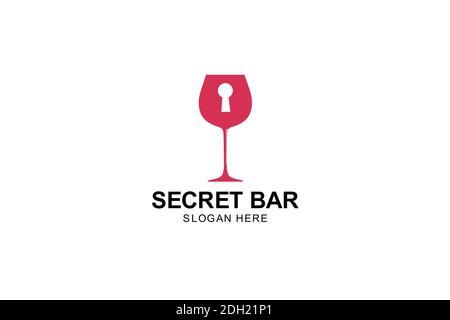 modèle de logo wine secret party. illustration de symbole. Illustration de Vecteur