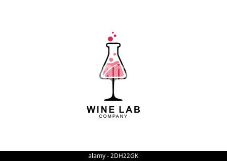 modèle de logo de laboratoire de vin. illustration de symbole. Illustration de Vecteur