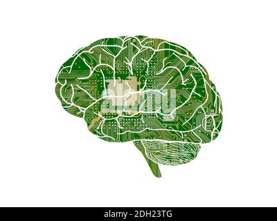 Plusieurs questions sur le cerveau sur fond blanc - 3d rendu Banque D'Images