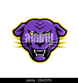 Mascotte Angry Black Panther Head Banque D'Images