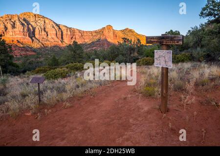 Un tableau de description pour les sentiers de Sedona, Arizona Banque D'Images