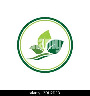 abstrait feuilles plantation jardin domaine logo icône vecteur concept conception Illustration de Vecteur