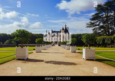 23 juillet 2017 le château de Chenonceau. France. La façade du château médiéval des dames. Le château royal médiéval de Chenon Banque D'Images