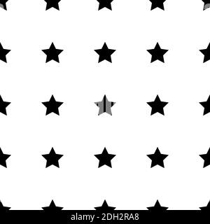 Motif sans couture d'étoiles noires à cinq pointes sur fond blanc. Illustration vectorielle. Illustration de Vecteur